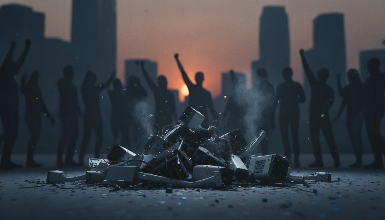 Ciudadanos estadounidenses celebran la destrucción de cámaras de vigilancia Flock