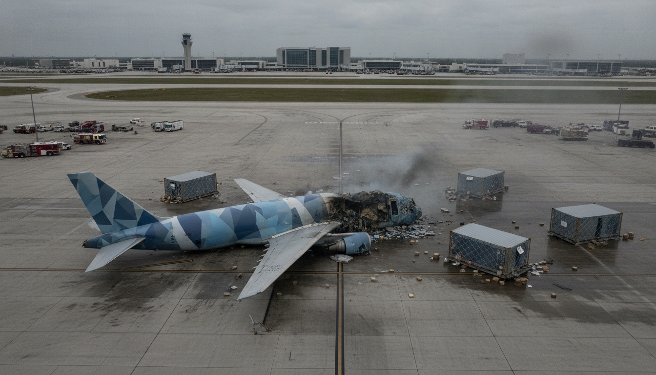 Avión de carga de Amazon se estrella en el Aeropuerto Internacional de Miami